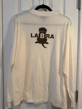 Vintage Labrador Retrieve "Labra" Long sleeve tee L Cream Made in Japan